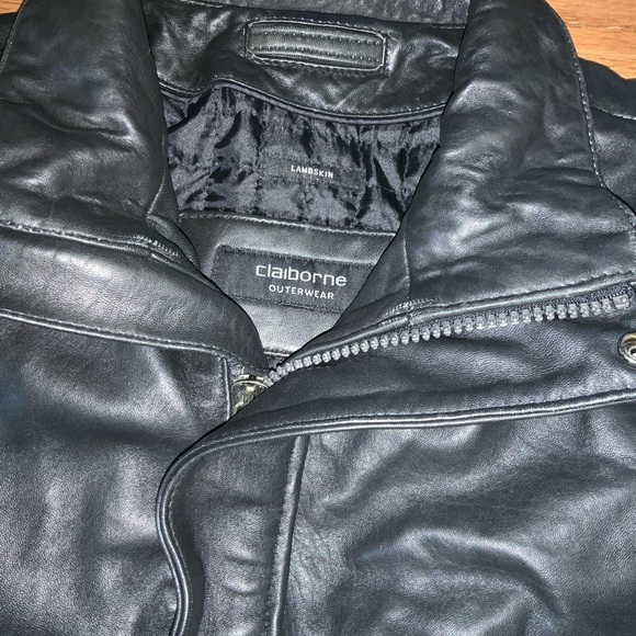 Vintage Liz Claiborne Black Lamb Leather Heavyweight Jacket Size XL Thinsulate - Picture 4 of 14